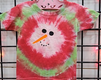 Boho Hippy Snowman Tie Dye T-Shirt 3T
