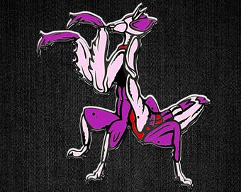 Orchid Praying Mantis Enamel Pin