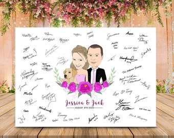 Wedding Guest Book Alternative, Wedding Guest Book Portrait, Custom Guest Book, Bride and  Groom Portrait, Wedding Sign, Digital Files