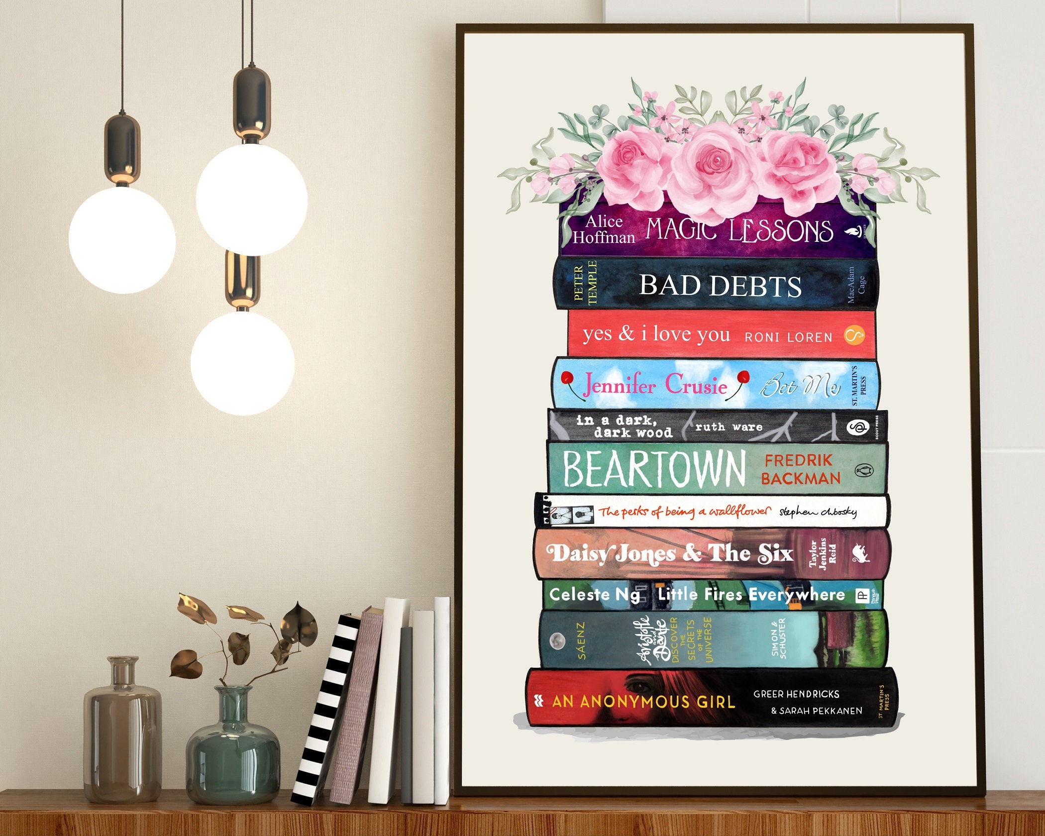 Custom Book Spine Art Booktok Book Poster DIGITAL DOWNLOAD Book Stack Book  Lover, Librarian, Book Club or English Teacher Gift Book Gifts 