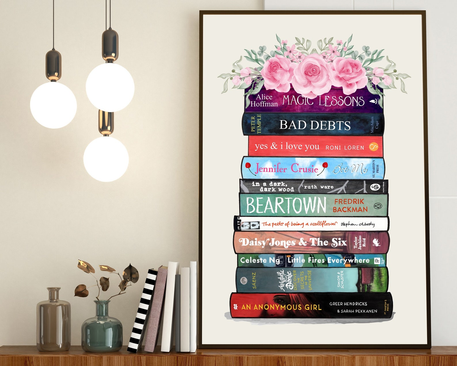 Book Prints Book Wall Art Custom Bookshelf Print Book Spine Etsy