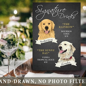 Dog Signature Drink Sign, Signature Drink Sign Pet, Signature Drink Sign Wedding, Signature Cocktail Sign Pet, Signature Cocktail Sign Dog