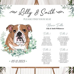 Custom Wedding Seating Chart with Pet, Wedding Table Plan with Pet, Wedding Sign, Find Your Seat, Our Humans are Getting Married