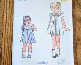 The Children's Corner Pattern 28 Sz 3 Kelly Pleated Dress Pattern Uncut Smocked Batiste or Lace Collar Heritage