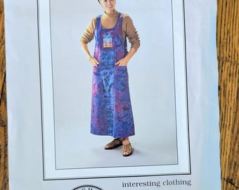 Rag Merchant Julie's Jumper Pattern Misses Size 6-26 Pinafore Dress Grandma Cottagecore Vintage 90's Patchwork Pockets Uncut