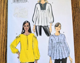 Vogue Sewing Pattern 9059 Misses Sz XS-S-M Bust 29 1/2-36" lLoose Fitting Raglan Sleeve Tunic Top Boho Uncut