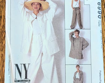 Misses Sizes 12-14-16 McCall's Pattern 6990 Lagenlook Minimalist Vintage 1994 Oversized Jacket Top Pants Uncut