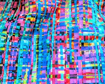 108" width Timeless Treasures Rainbow   Plaids CD1785 Quilting Cotton Quilt Backing