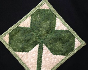 Shamrock Quilted Mug Rug / Coaster