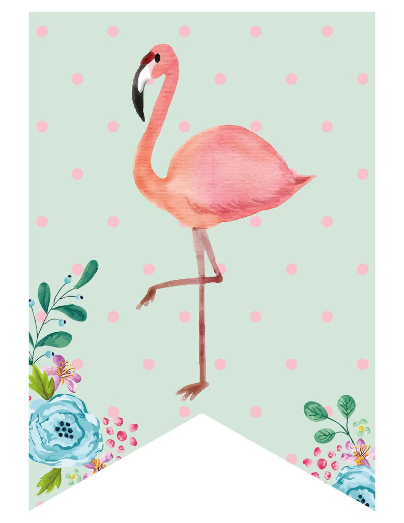 Flamingo Party Banner Pineapple Birthday Garland Printable Etsy