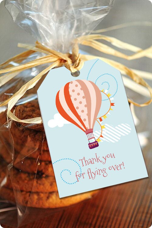 Hot Air Balloon Thank You Party Sticker