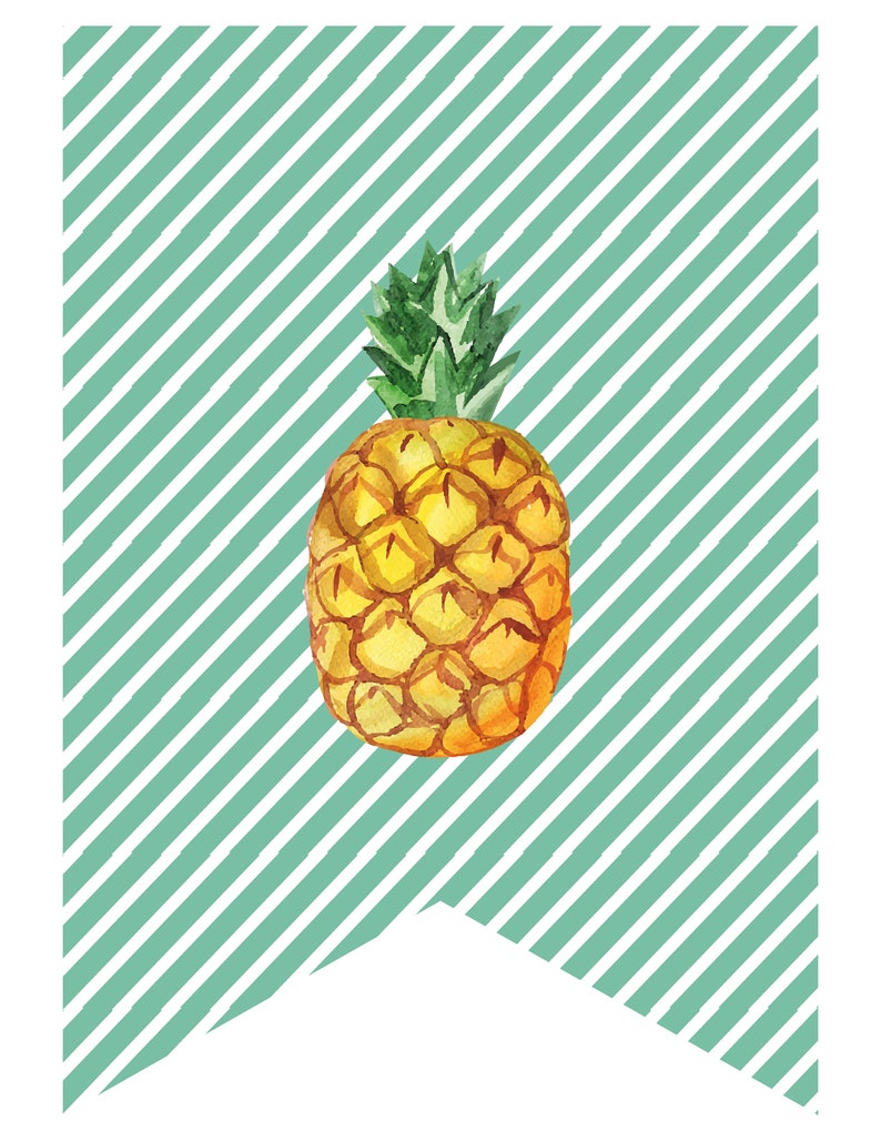 Flamingo Party Banner Pineapple Birthday Garland Printable Etsy