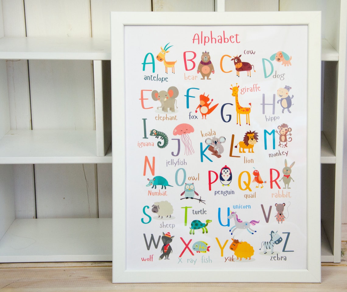 Tier Alphabet Karten Set Alphabet Spielkarten Kinderzimmer - Etsy.de