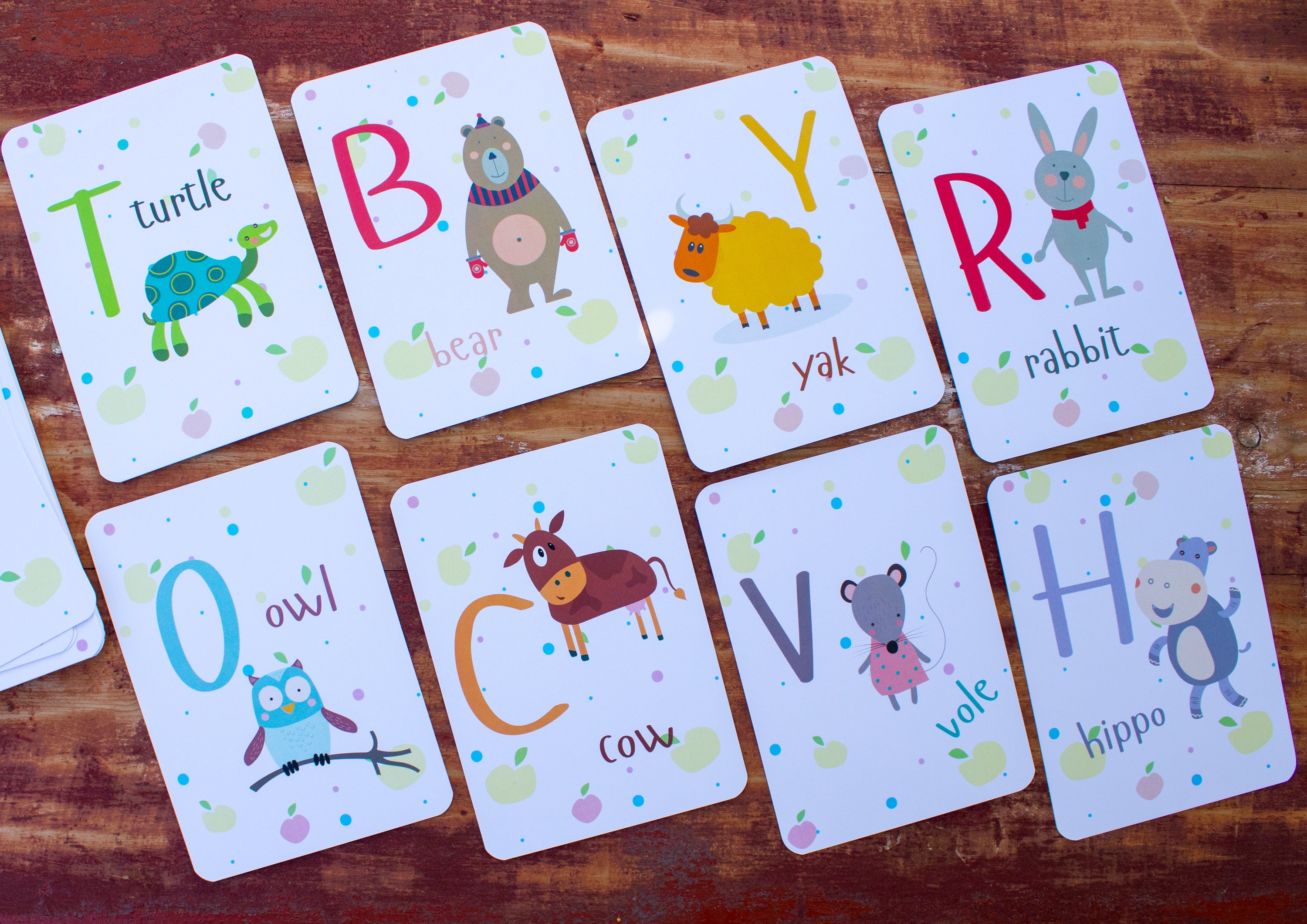 Tier Alphabet Karten Set Alphabet Spielkarten Kinderzimmer - Etsy.de