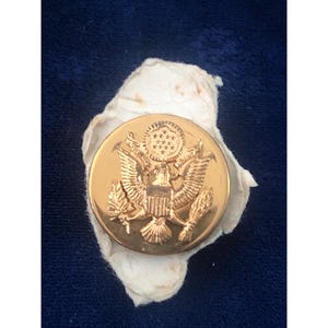 U.S. Military Vintage Brass  Lapel Button Set With Eagle Emblem & Screw Back