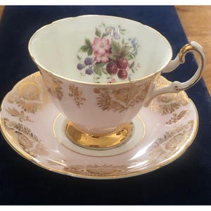 Paragon Fine Bone China Gold Floral Teetasse & Untertasse Set