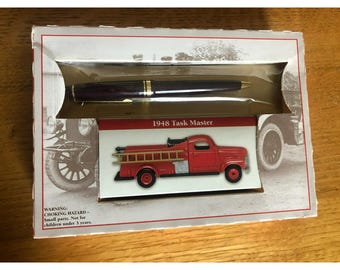 1948 Task Master Fire Truck Replica & Ballpoint Pen Set - Reader's Digest Collectible