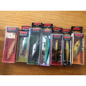 Rapala Fishing Lures Set Of 8 - Skitter Pop Husky Jerk Rattlin & More