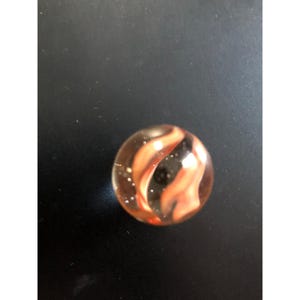 Vintage Glass Marble With Orange And Clear Swirl Design