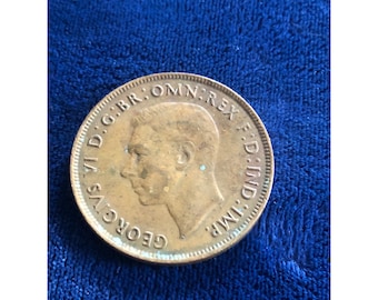 1942年オーストラリア・ペニー硬貨：カンガルーとキング・ジョージ