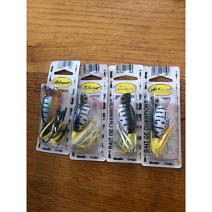 Arbogast Jitterbug Fishing Lures Set Of 4 Yellow & Black