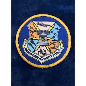 Vintage Military Rapid Deployment Force Embroidered Patch Circular Design 4-Inch Diameter Collectible