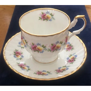 Rosina Fine Bone China Floral Tea Cup & Saucer Set Made In England