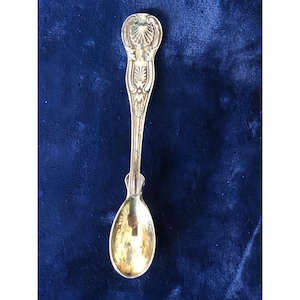 Antique H. Semken  Coin Silver Ornate Teaspoon With Floral & Shell Design