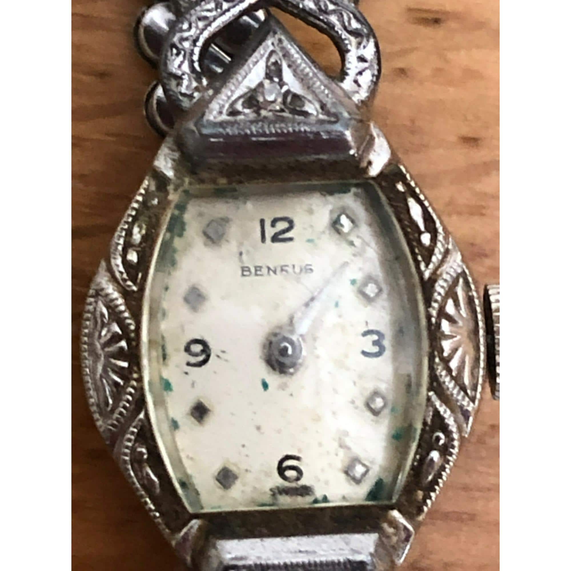 Vintage Benrus Ladies Watch 10K Bezel Stainless Steel Back