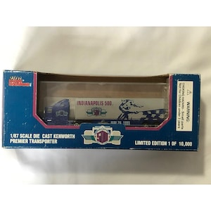 Limited Edition 1:87 Scale Die-Cast Kenworth Premier Transporter Indianapolis 500 Model With Original Box