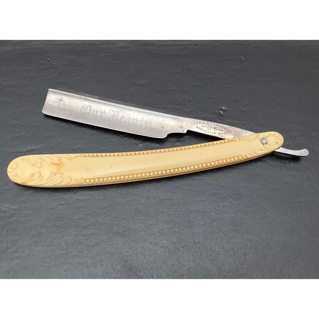 Jr Torrey Razor Vintage J.R. Torrey Straight Razor Ivory Bakelite Handle - Etsy