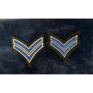Military Or Police Corporal Blue Chevron Patches