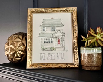 Watercolor House Portrait, Custom and Personalized Artwork, Painted by Artist Dino Benvenuti On Premium Watercolor Paper