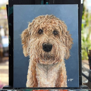 Dog Pet Portrait Hand-Painted By Artist Dino Benvenuti From Photos In Acrylic Paint On Canvas, Custom Pet Art, Gift, Multiple Sizes image 1