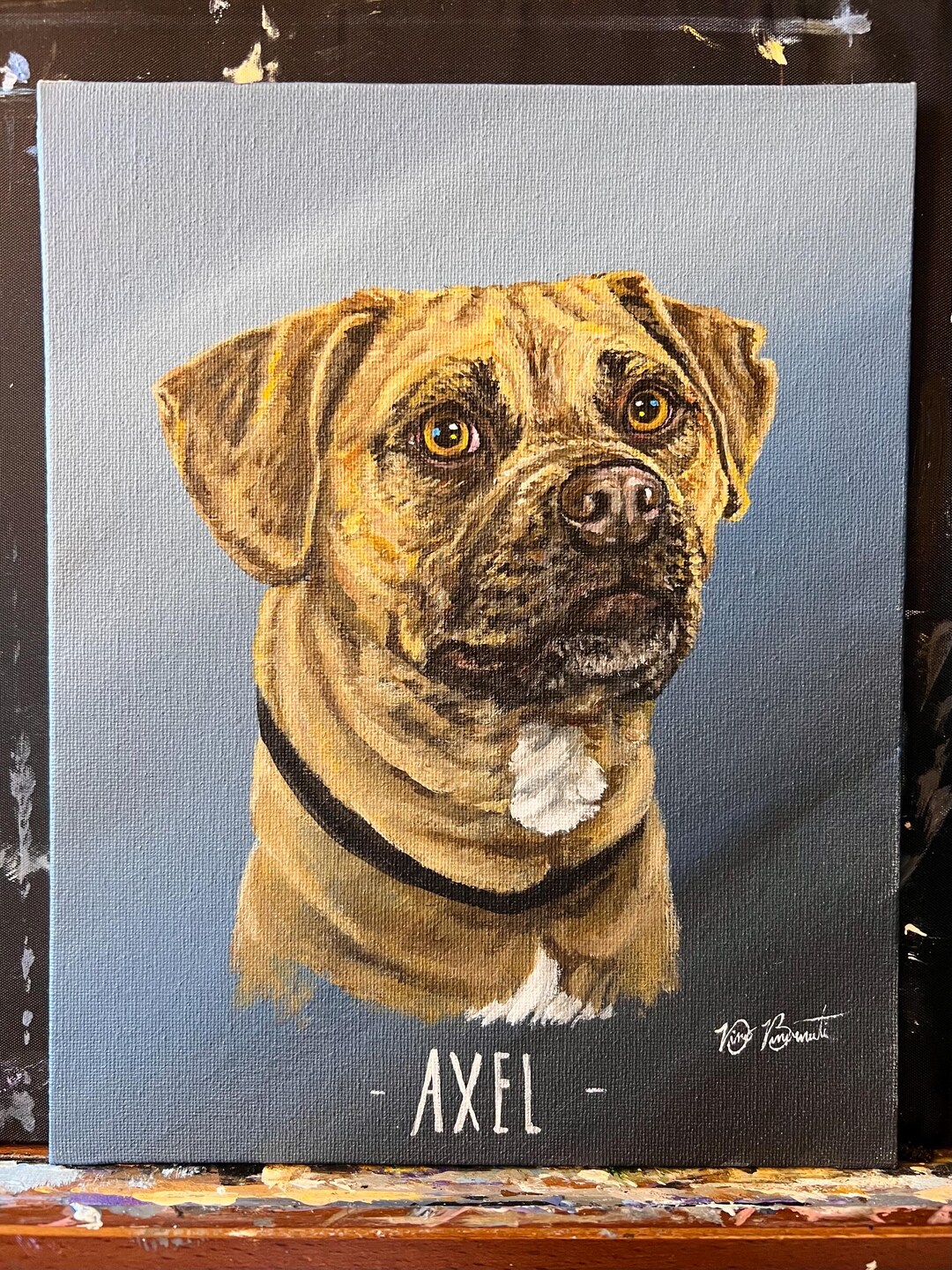 Custom Pet Portrait Hand-painted in Acrylic Paint on Canvas Panel - Etsy