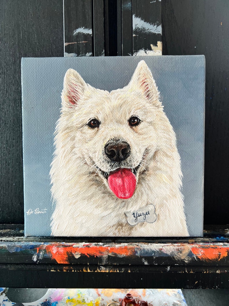 Dog Pet Portrait Hand-Painted By Artist Dino Benvenuti From Photos In Acrylic Paint On Canvas, Custom Pet Art, Gift, Multiple Sizes image 2