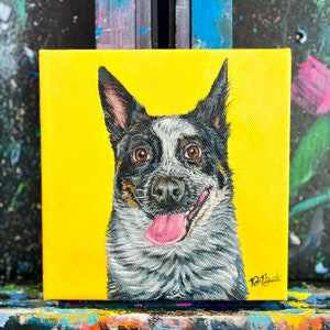 Dog Pet Portrait Hand-Painted By Artist Dino Benvenuti From Photos In Acrylic Paint On Canvas, Custom Pet Art, Gift, Multiple Sizes image 9