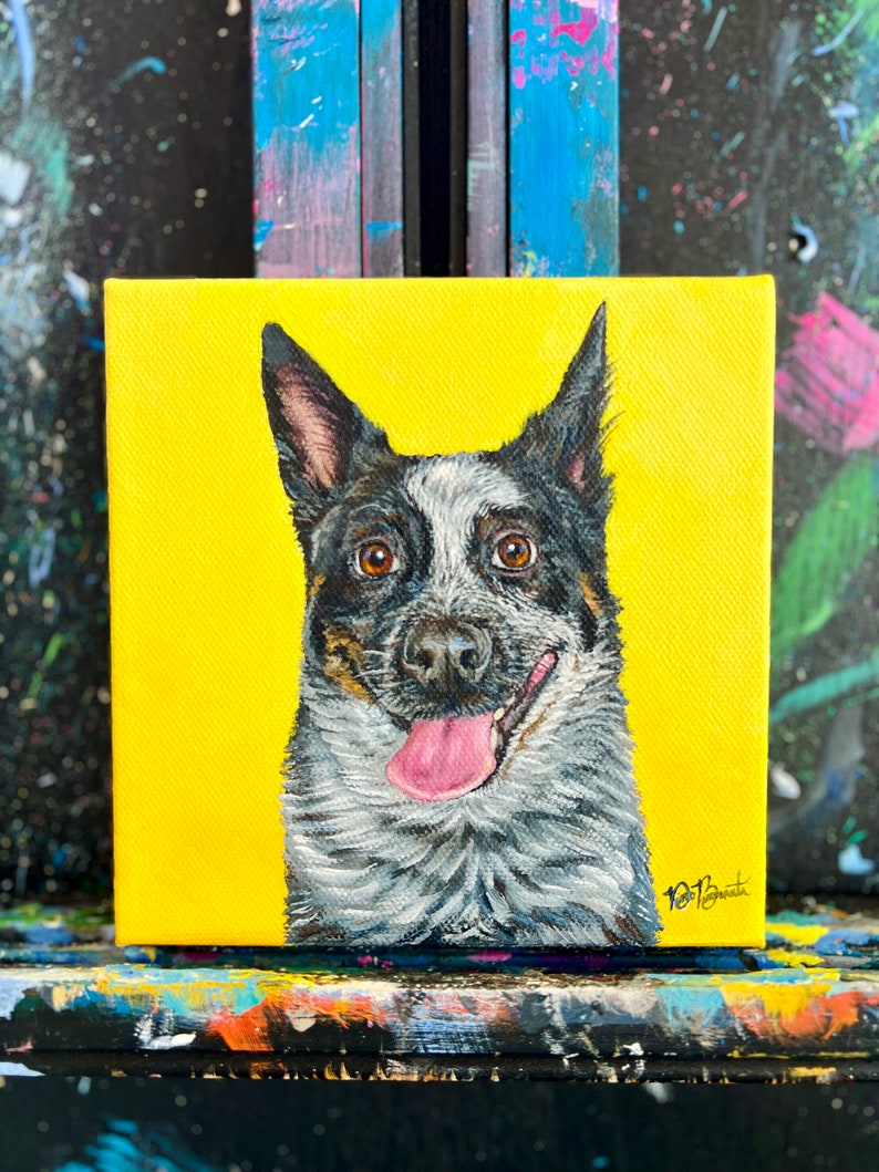 Dog Pet Portrait Hand-Painted By Artist Dino Benvenuti From Photos In Acrylic Paint On Canvas, Custom Pet Art, Gift, Multiple Sizes image 9