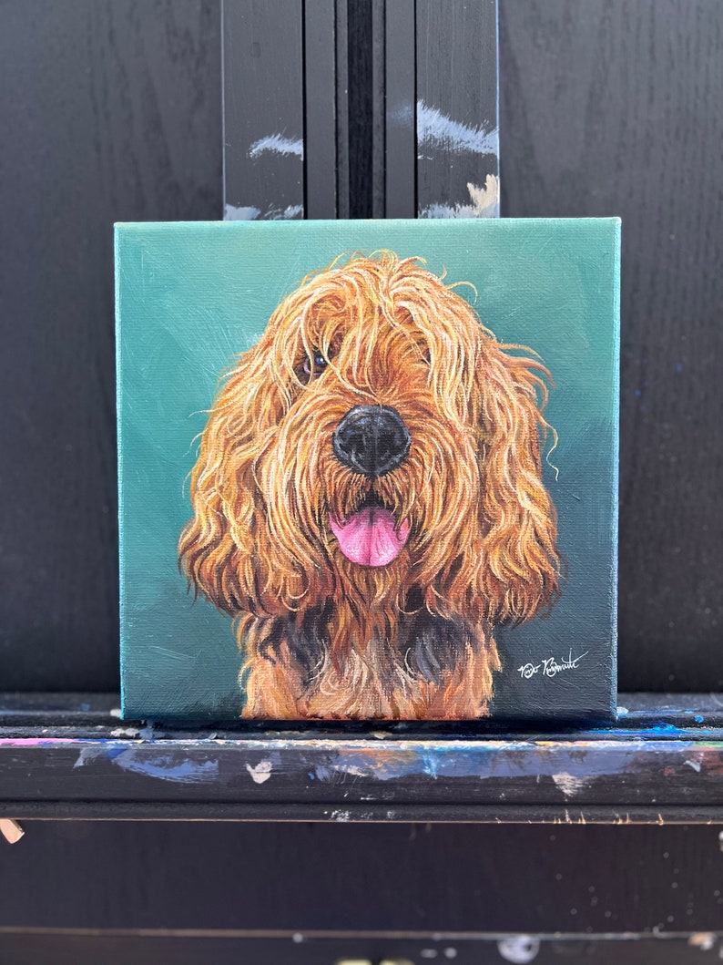 Dog Pet Portrait Hand-Painted By Artist Dino Benvenuti From Photos In Acrylic Paint On Canvas, Custom Pet Art, Gift, Multiple Sizes image 6