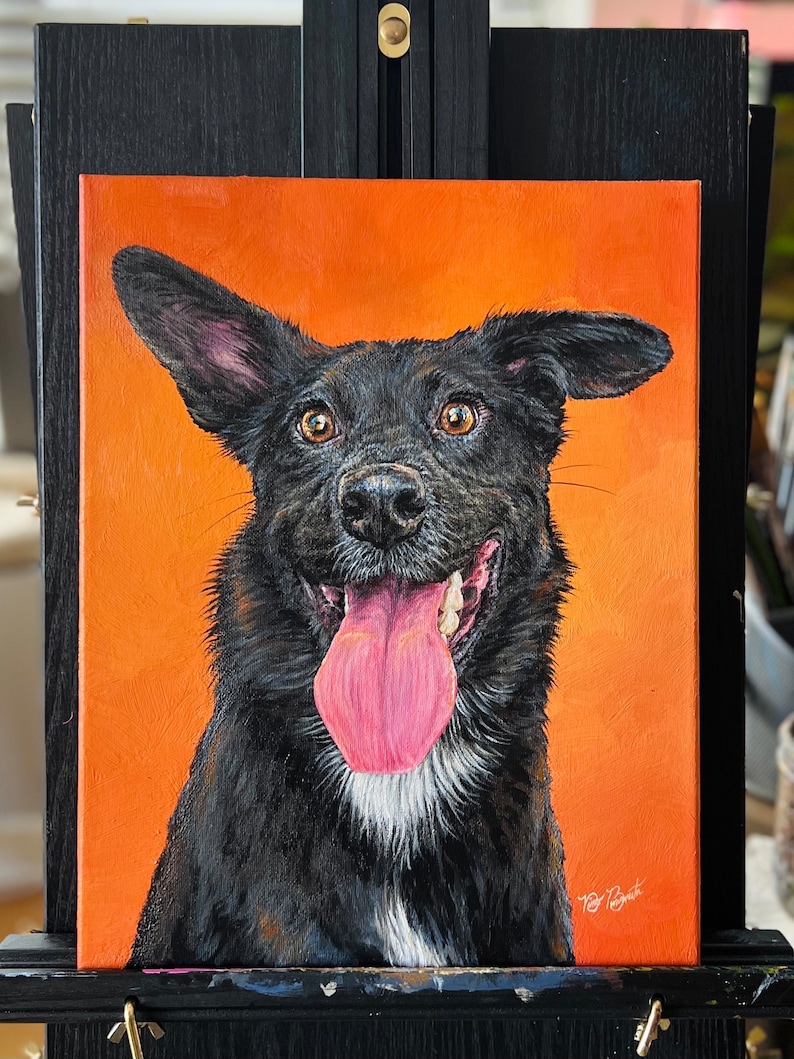 Dog Pet Portrait Hand-Painted By Artist Dino Benvenuti From Photos In Acrylic Paint On Canvas, Custom Pet Art, Gift, Multiple Sizes image 10