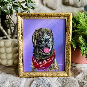 Custom Pet Portrait Hand-Painted In Acrylic Paint On Canvas Panel