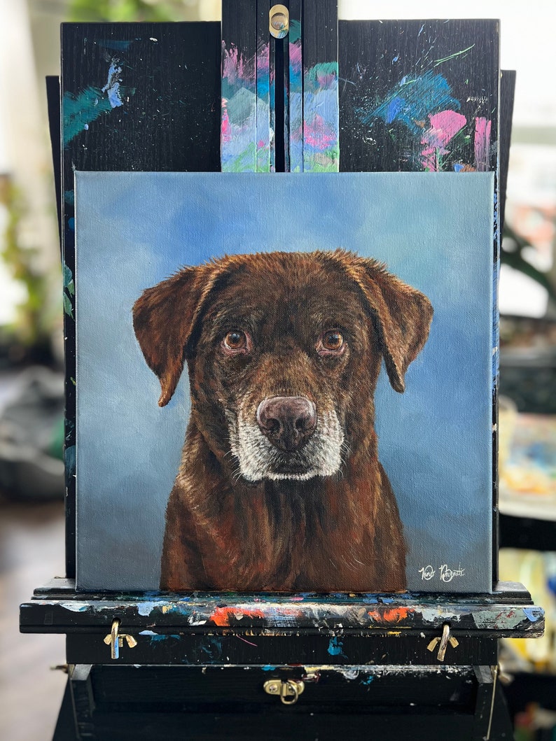 Dog Pet Portrait Hand-Painted By Artist Dino Benvenuti From Photos In Acrylic Paint On Canvas, Custom Pet Art, Gift, Multiple Sizes image 8