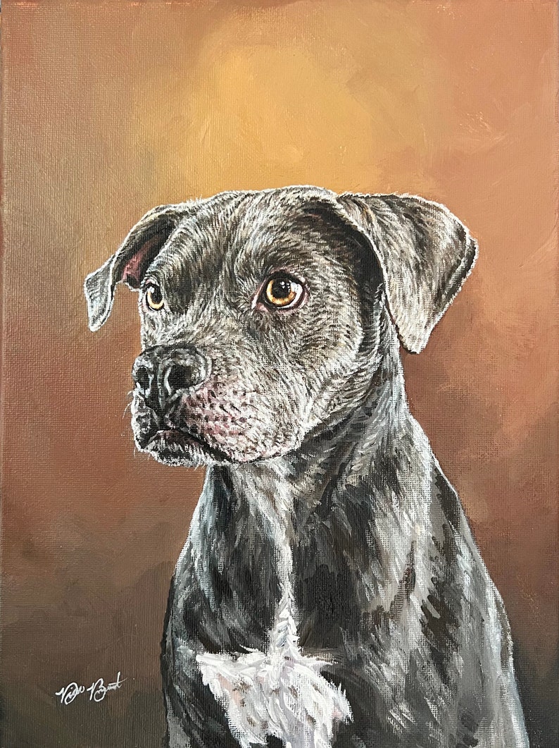 Dog Pet Portrait Hand-Painted By Artist Dino Benvenuti From Photos In Acrylic Paint On Canvas, Custom Pet Art, Gift, Multiple Sizes image 5