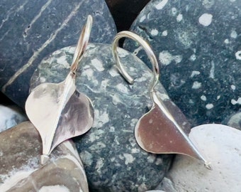 Sterling Silver Desert Nomad Leaf Earrings | Handmade in Nepal