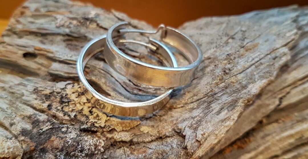 Silver bamboo hoops Clearance