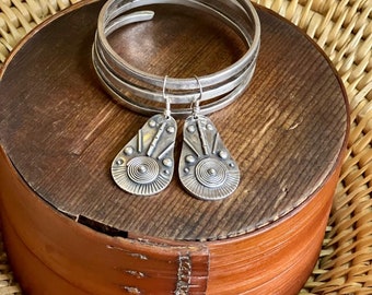 Sterling Silver Modern Tribal Indian Earrings | Made in Nepal