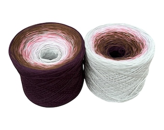 Tied with Love: Dusk Petals, 12ply cotton, Gradient Cotton Natural Fiber Yarn - 12-Ply Cotton Yarn - Hand-Plied Yarn