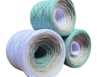 Start Fresh, Gradient Cotton Natural Fiber Yarn, Cotton Natural Fiber Yarn, Fingering Weight, Yarn for Crochet, knit and weaving.