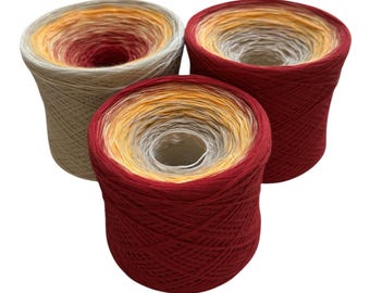 Bouquet of Pencils, Gradient Cotton Natural Fiber Yarn, Fingering Weight