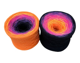 Handmade 12ply Cotton Sport Weight Yarn: Painted Sky Gradient, 1200 Yards